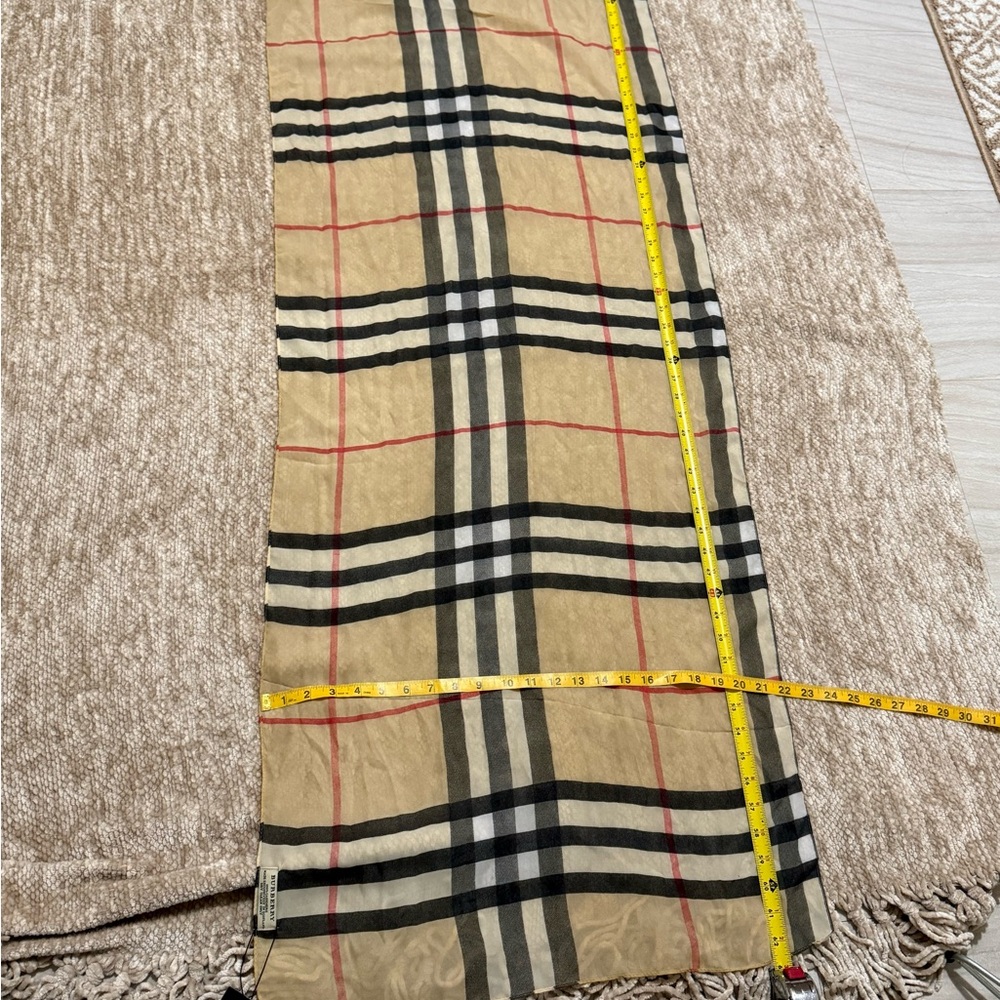 Burberry Beige and Black Checkered Scarf - Picture 3 of 6